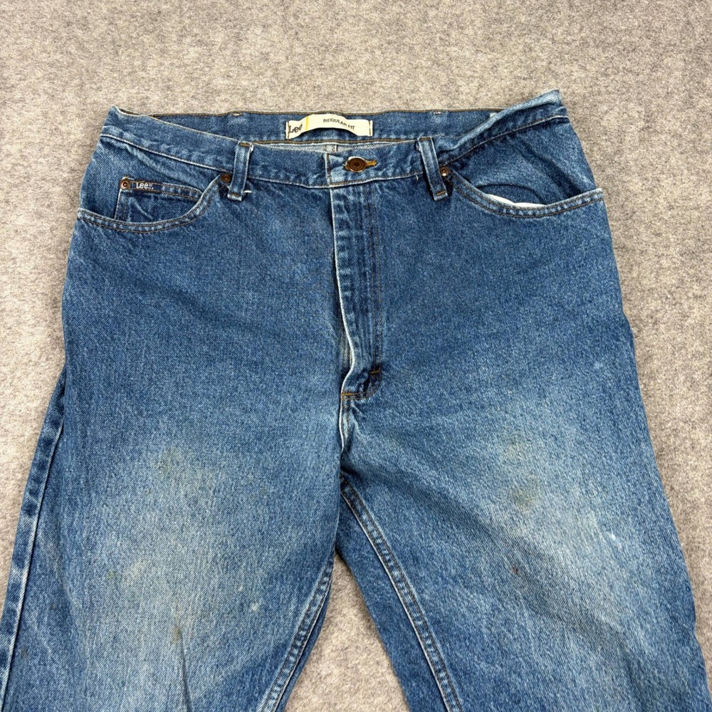 Lee Regular Fit Jeans Mens 36x36 Blue Denim Straight Leg Pants‎ Outdoors Utility